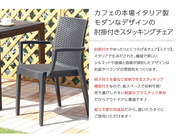 ガーデンチェア2脚セット ガーデン肘付チェア 2脚セット ステラ-STELLA- ガーデン カフェ 屋外椅子 アウトドアチェア テラスチェア ガーデンファニチャー 庭用椅子 ベランダチェア ガーデン椅子2脚 テラス家具 イス ブラック エクステリア 座面 新生活