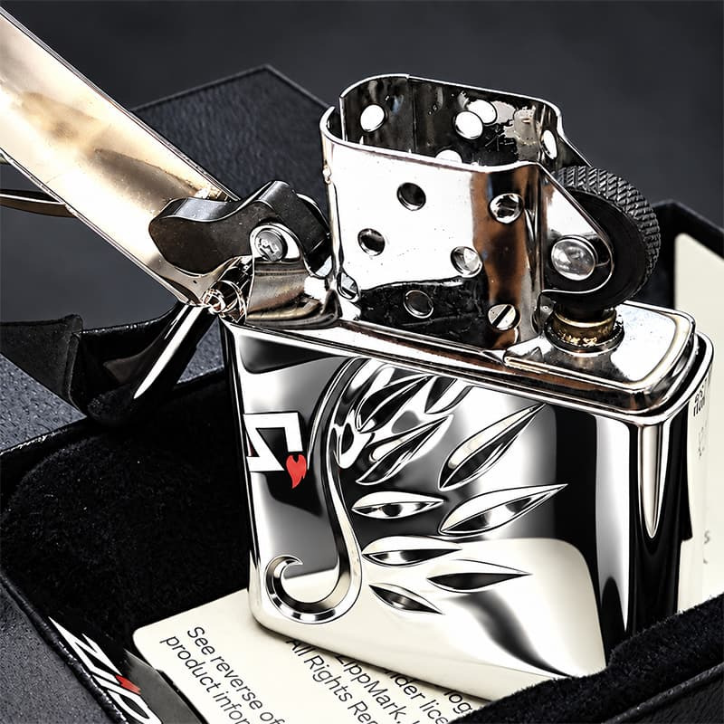 ZIPPO ライター アーマー エーテル・プリューム シルバー ジッポ 天使の羽 V刃彫刻 銀 鏡面仕上げ かっこいい AETHER PLUME 重厚 おしゃれ メンズ ギフト プレゼント