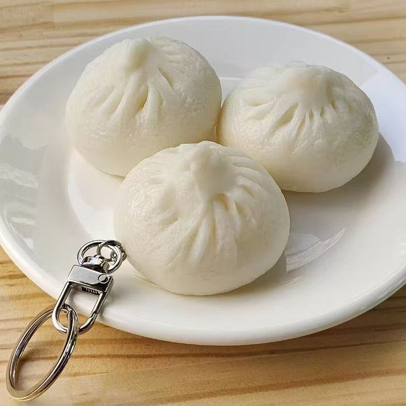 肉まん キーホルダー 食品サンプル風 バッグチャーム 5cm 6cm 中華まん ミニチュア フードモチーフ おもしろ 雑貨 かわいい リアル バッグ 飾り プレゼント