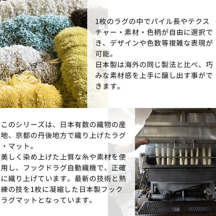 ラグ カーペット 45×60cm ガーデン 玄関マット キッチンマット 立体 手洗いOK すべり止め フック 日本製マット 新生活