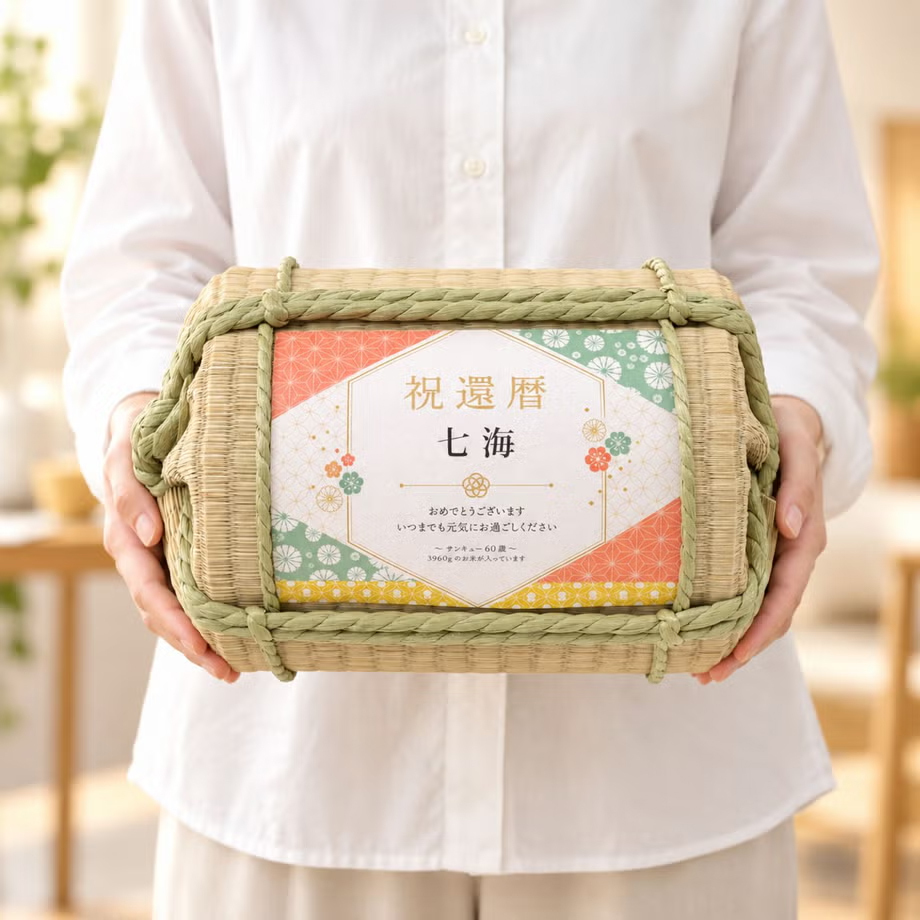 長寿祝い俵米「小紋（こもん）」還暦・古希・喜寿・傘寿・米寿・卒寿
