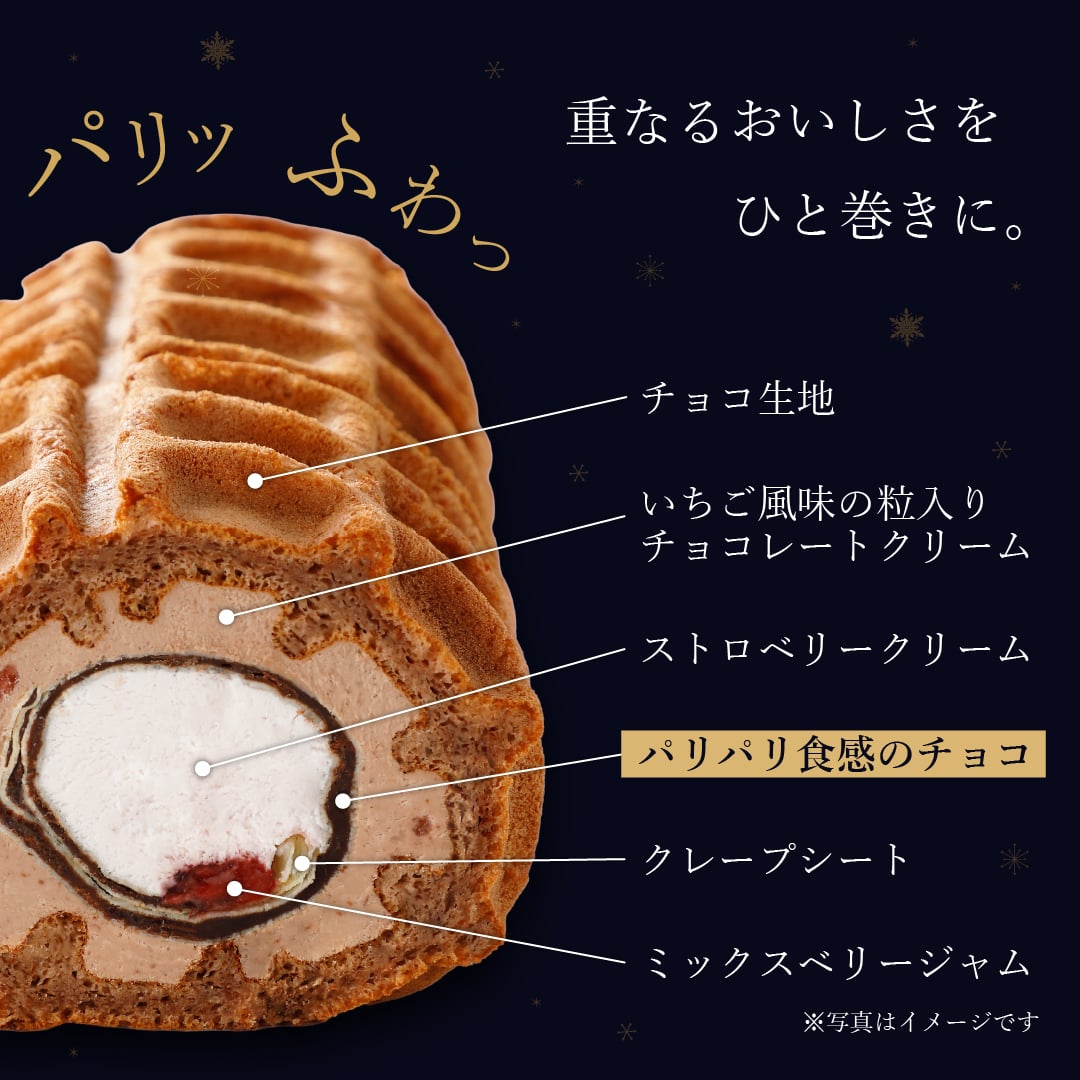 【12/21～お届け】【送料無料】くるくるワッフル「パリパリチョコクレープ」 ショコラキャラメル ショート ピスタチオリース プチギフト スイーツ 誕生日 プレゼント パーティー バースデー お祝い おめでとう R.L エール・エル 絶品 人気 ランキング おしゃれ 可愛い 大人 子供 ギフト 贈り物 お取り寄せ スイーツセット by R.L waffle cake