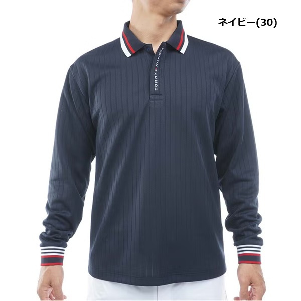 トミーヒルフィガー ゴルフ メンズ 針抜きジャガード 長袖ポロシャツ TOMMY HILFIGER THMA663 2026年秋冬モデル お誕生日祝い お祝い 記念品 お父さん 父の日 彼氏 男性 30代 40代 50代 60代  還暦祝い 敬老の日 人気プレゼント プレゼント