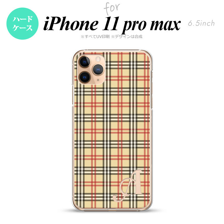 iPhone11ProMax iPhone11pro max スマホケース ハードケース チェック B ベージュ 赤 +アルファベット メンズ レディース nk-i11pm-446i