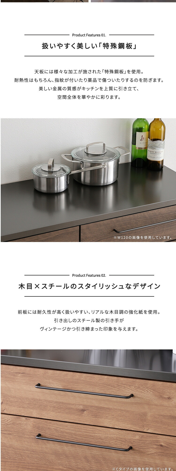 キッチンカウンター キッチン収納 日本製 特殊鋼板を使った 【Lugo-ルゴ-】扉収納 60cm 新生活