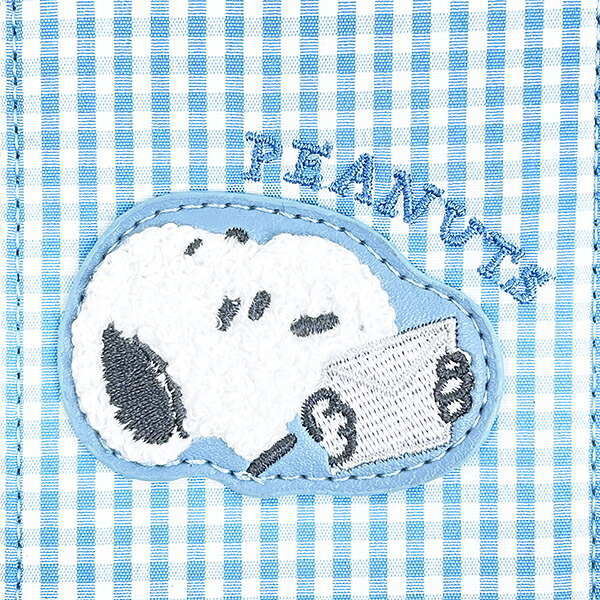 スヌーピー パスケース ブルー 定期入れ サガラワッペンチェック SNOOPY