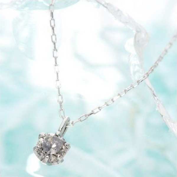 ネックレス レディース K18 ホワイトゴールド ダイヤモンド 0.1ct ペンダント 18金 ダイヤ 一粒 シンプル ジュエリー アクセサリー ギフト プレゼント 贈り物