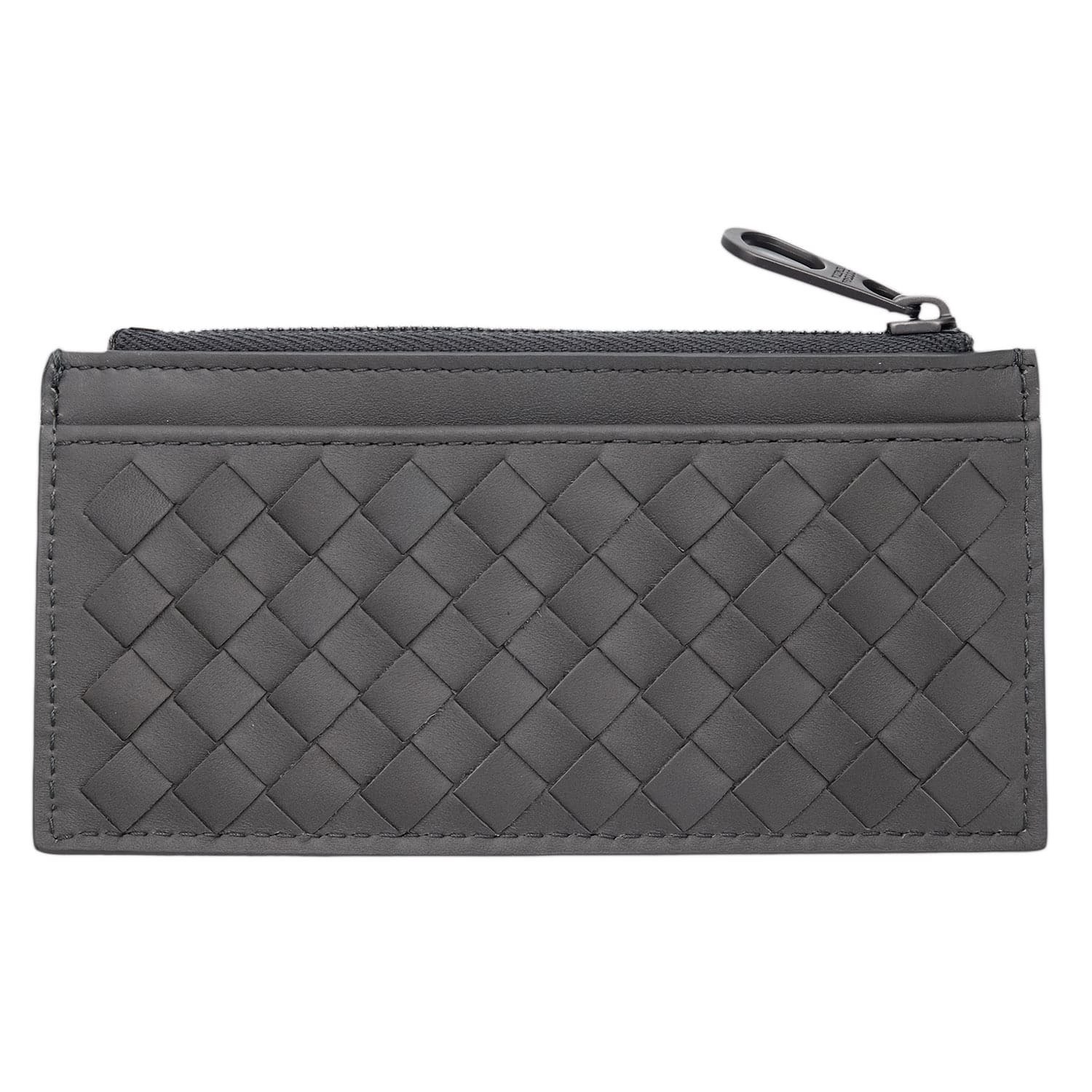 ボッテガヴェネタ BOTTEGA VENETA コインケース 小銭入れ カードケース フラグメントケース イントレチャート メンズ グレー 本革 レザー 薄型 ミニ財布 ファスナー 566430 V47W1 1428 カード5枚
