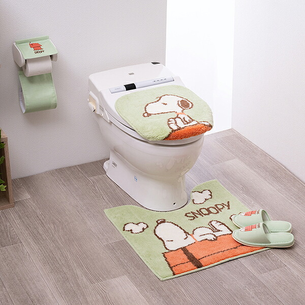 スヌーピー ペーパーホルダーカバー ドッグハウス グリーン トイレ用品 SNOOPY