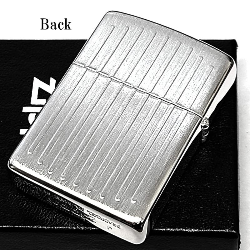 ZIPPO アーマー Lineage 1932 Vertical ジッポ ライター おしゃれ エングレービング サテンシルバー 縦ライン 彫刻 ロゴ かっこいい ギフト メンズ 渋い プレゼント