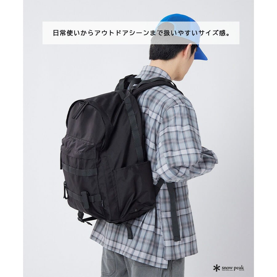 snowpeak Recycled Cordura Backpack リュック 大容量 リュックサック 通勤 通学 普段使い シンプル レディース メンズ ギフト プレゼント ブラック bb26su001