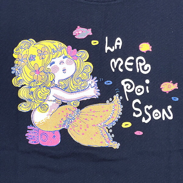 水森亜土 カラーTシャツ(M) ニンギョ ネイビー アパレル 送料込み