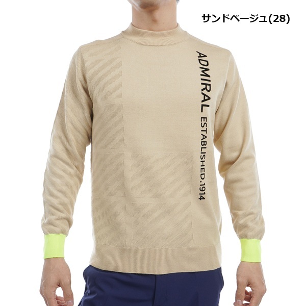 アドミラル ゴルフ メンズ ラインロゴ モックネックセーター ADMIRAL GOLF ADMA466 秋冬モデル お誕生日祝い お祝い 記念品 お父さん 父の日 彼氏 男性 30代 40代 50代 60代  還暦祝い 敬老の日 人気プレゼント プレゼント
