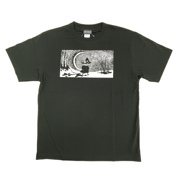 ムーミン スナフキン ドライクールタッチTシャツ ブラック アパレル MOOMIN 送料込み