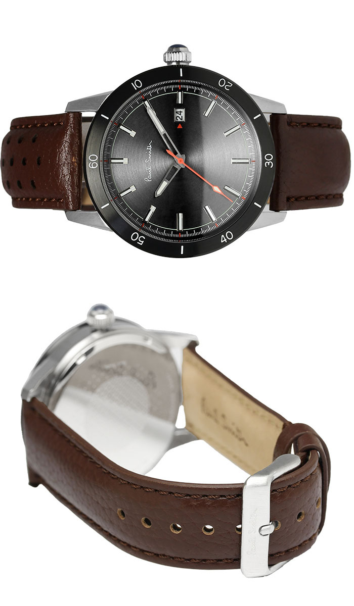 ポールスミス Paul Smith 腕時計 メンズ 革ベルト 43mm レザー クラシック ブランド 人気 ウォッチ ギフト プレゼント グリーン グレー シルバー ブラック ブラウン