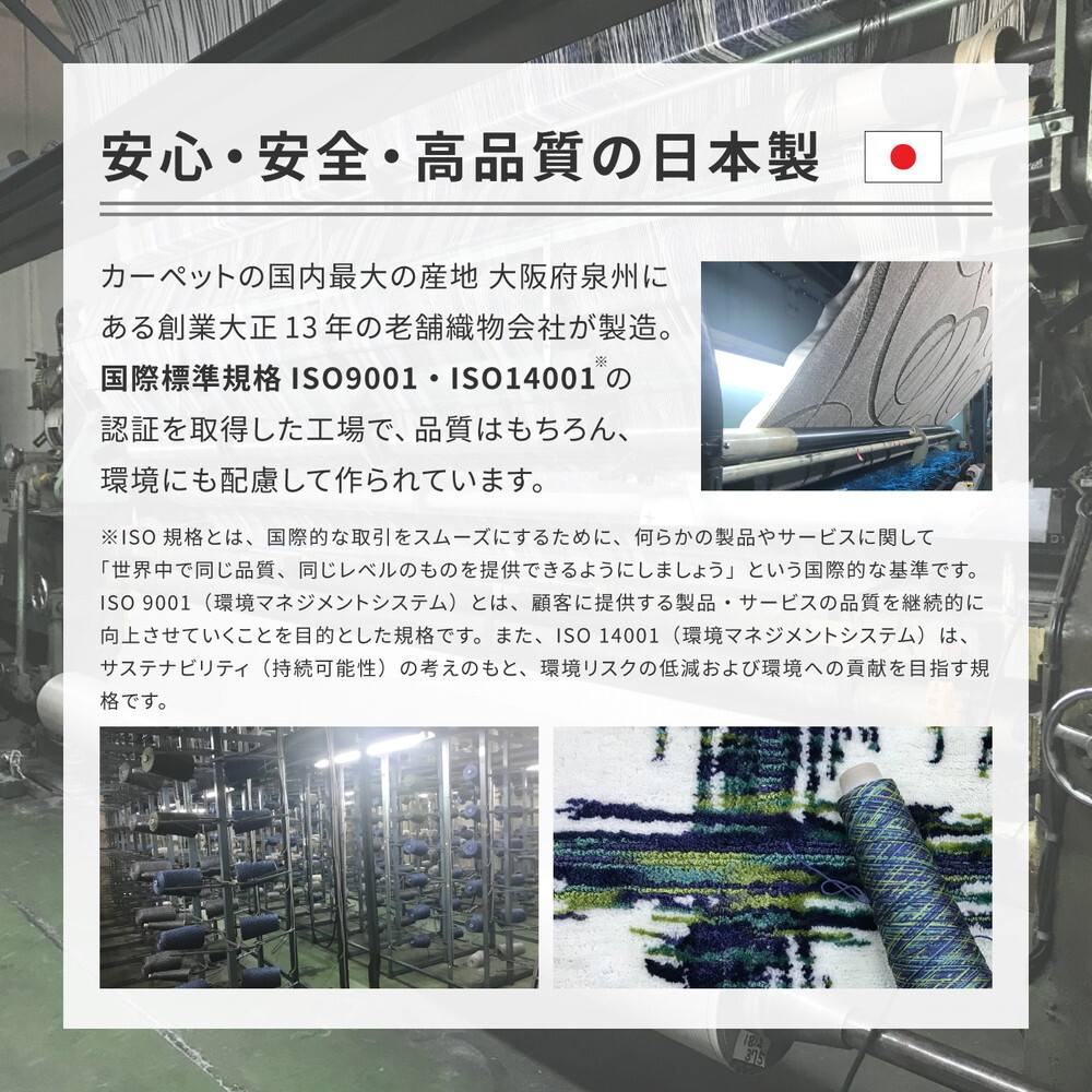 ラグ カーペット 国産高機能 ミラク 約185×240cm 防ダニ 抗菌 防臭 ふっくら 厚手 日本製