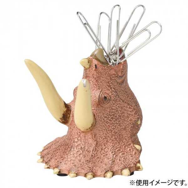 クリップホルダー トリケラトプス 恐竜 デスク収納 文房具 ペン立て オフィス用品 おしゃれ インテリア 雑貨 置物 贈り物 ギフト セトクラフト