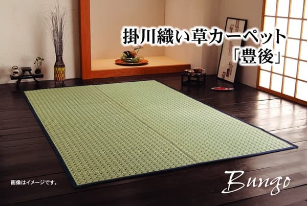 夏ラグ 夏用カーペット 掛川織 い草カーペット 『豊後』 江戸間2畳(約174×174cm）