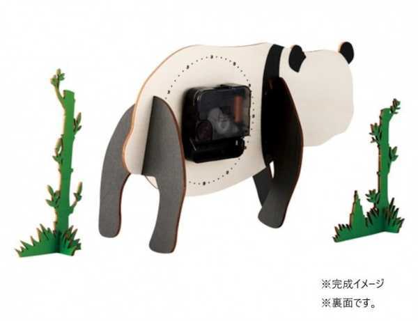 クロックパズル パンダ 木製 置時計 手作り 工作キット 動物 知育玩具 インテリア 雑貨 おしゃれ プレゼント ギフト 大人 子供 組み立て式 クロック W24-0031 セトクラフト