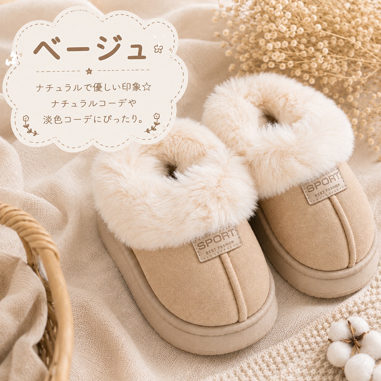 【ふわもこファーが暖かいキッズムートンブーツ】 キッズ ムートンブーツ スリッポン ボアブーツ 16cm～22cm 履きやすい 厚底 男の子 女の子 防寒 軽量 おしゃれ あったか 秋 冬 こども 靴 ショートブーツ