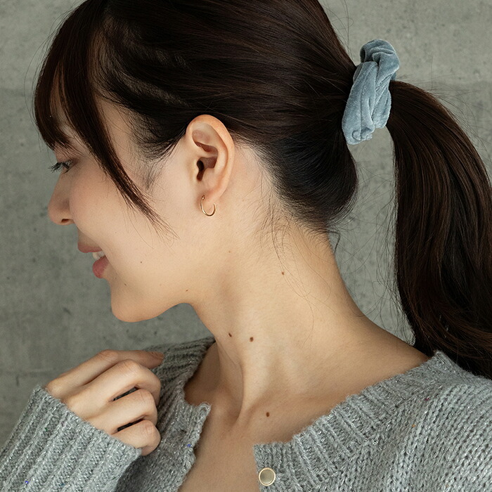 ジュエリーの町 山梨県甲府製】 K18 フープピアス 18金 片耳 1x13mm