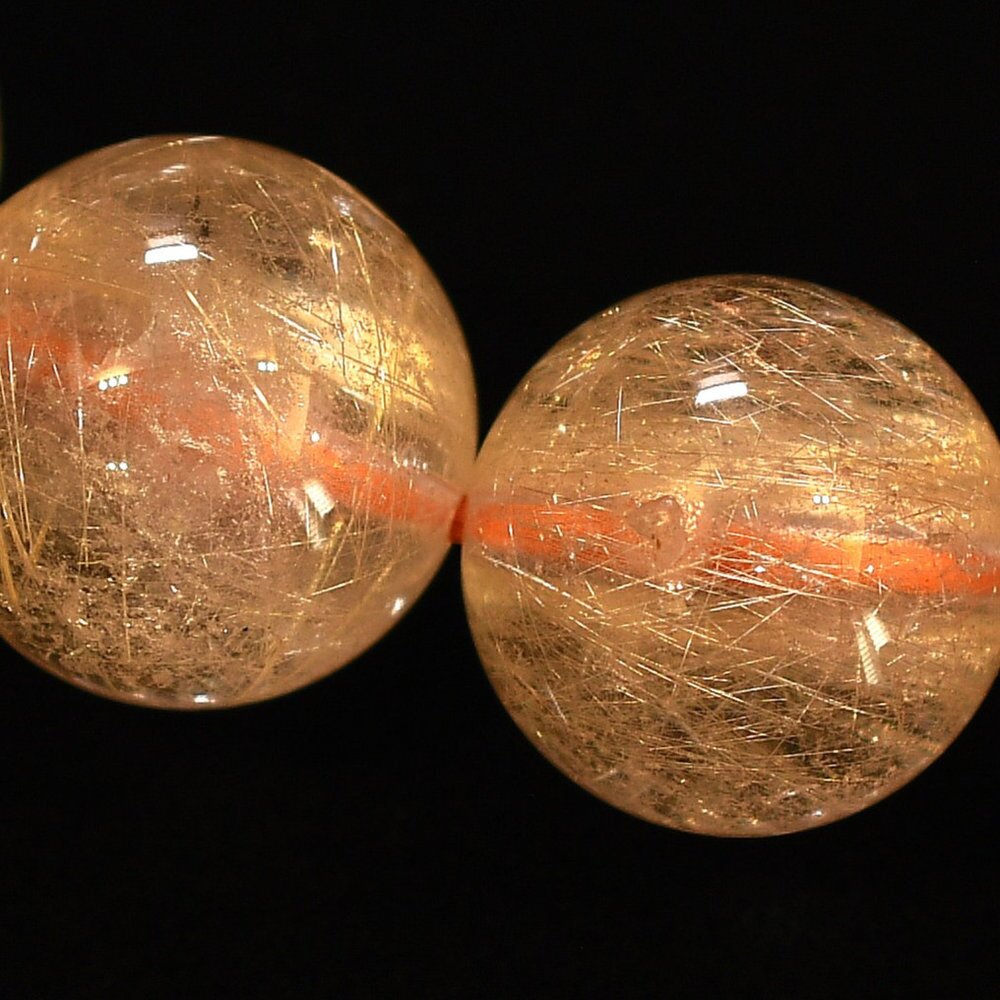 天然石ブレスレット【輝く金針が交差する】12mm ゴールドルチルクォーツ 一点物【GHB211】浄化発送 京海堂