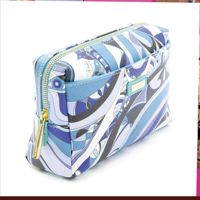 EMILIO PUCCI 41SF10 054 ブルー系 コスメティックケース エミリオ 