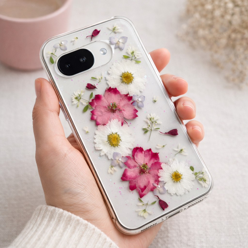 【ほぼ全機種対応スマホケース❁】押し花スマホケース NO.521（着日指定不可） 押し花＆レジン iPhone/Xperia/AQUOS/Galaxy他