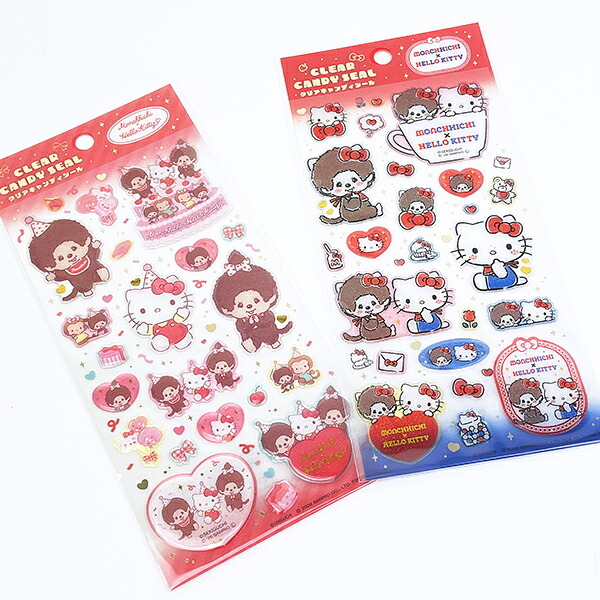 モンチッチ× ハローキティ クリアキャンディシール スタンダード 文具 Sanrio
