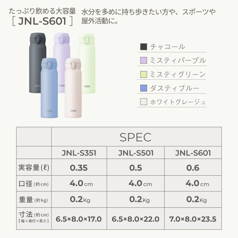 ★新色追加 名入れ無料 プレゼント 水筒 サーモス 名前入り THERMOS 真空断熱ケータイマグ JNL-S301/501/601 300ml・500ml・600ml【マーク】超軽量 食洗機対応 保冷保温 名入れギフト 食洗機対応 卒業 卒団 記念品 即日配送可能 無料ラッピング メッセージカード