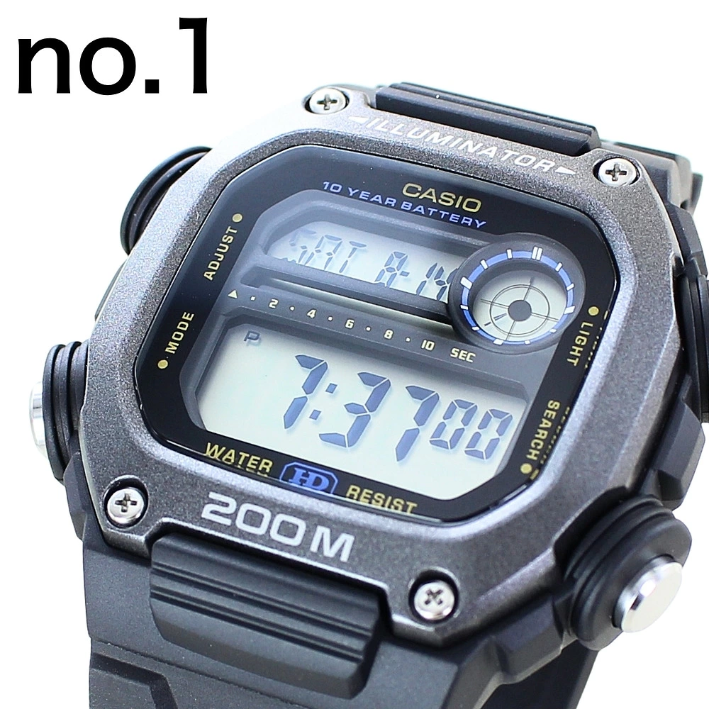 カシオ 腕時計 メンズ 腕時計ケース付き デジタル 20気圧防水 10年電池 スポーツ ブラック チープカシオ 海外モデル 高校生 作業用 仕事用 普段使い 誕生日 プレゼント ギフト 成人 卒業 入学