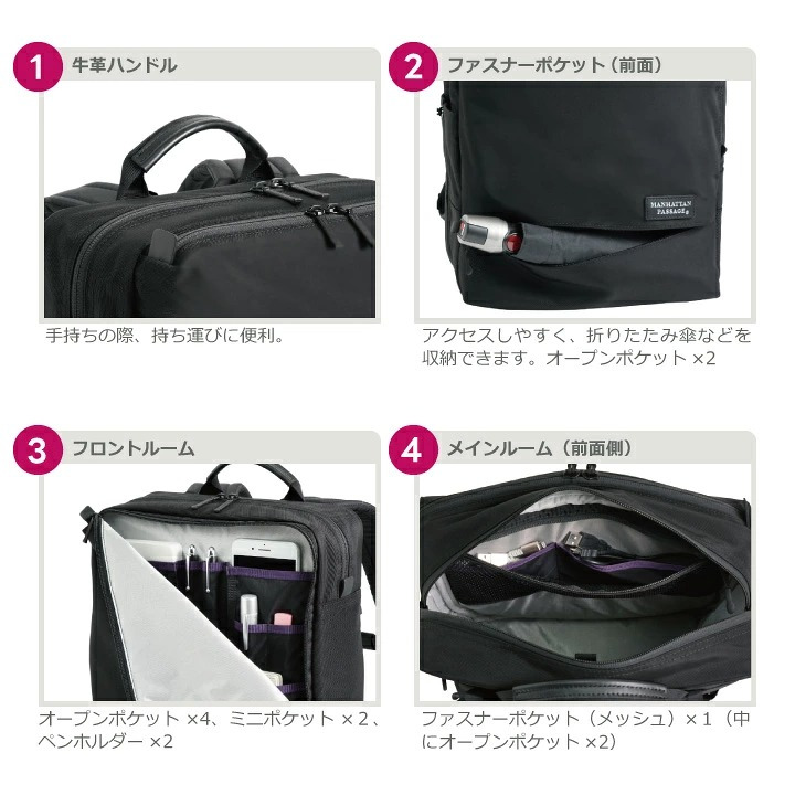 マンハッタンパッセージ メーカー直営 #5416 バックパック ビジネスバッグ 軽量 A4対応 13L 高耐久 MANHATTAN PASSAGE ギフト プレゼント