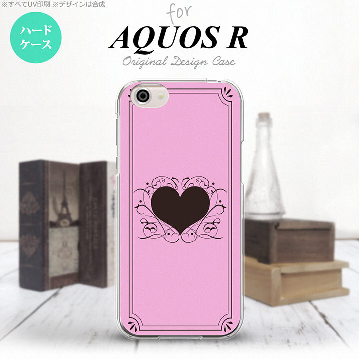 【SH03J】【スマホケース/スマホカバー】【アクオス R】SH03J スマホケース AQUOS R SH-03J カバー アクオス R 飾りハート（B) ピンク nk-sh03j-612【メール便送料無料】
