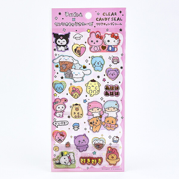 サンリオキャラクターズ ×チェゴシム クリアキャンディシール ピンク 文具 Sanrio