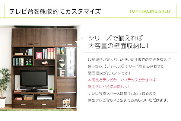 ラック DEALS-ディールズ- 上置き125cm DSP-UE125--WOK ホワイトオーク ホームテイスト ディスプレイ 壁面収納 コレクション 上置き つっぱり棒付き 新生活