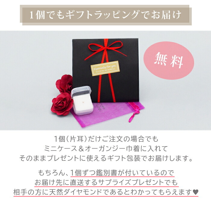 【日本製・鑑別書つき】天然ダイヤモンド 一粒 ピアス セカンドピアス K18 0.03ct [軸太0.65mm 軸長10mm] 金属アレルギー対応 18金 18K レディース メンズ ダブルロックキャッチ 地金【全品1個ずつバラ売り】 プレゼント