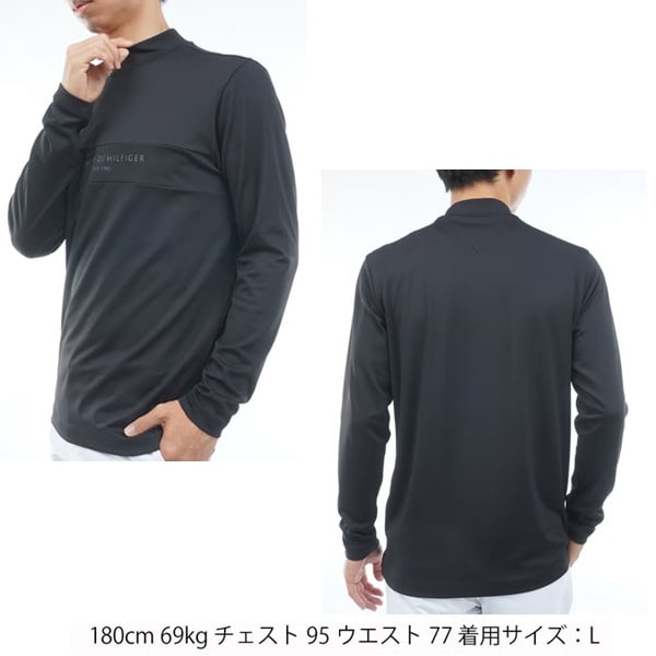 トミーヒルフィガー ゴルフ メンズ ベア天 長袖モックシャツ TOMMY HILFIGER THMA664 2026年秋冬モデル お誕生日祝い お祝い 記念品 お父さん 父の日 彼氏 男性 30代 40代 50代 60代  還暦祝い 敬老の日 人気プレゼント プレゼント