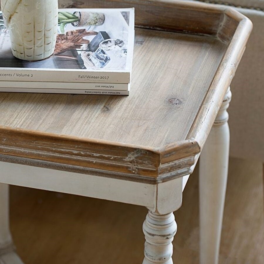 テーブル シャビーシック サイド 高さ63.5cm アンティーク仕上げ 丸型 輸入家具 インテリア おしゃれ かわいい フレンチカントリー ヨーロピアン 新生活