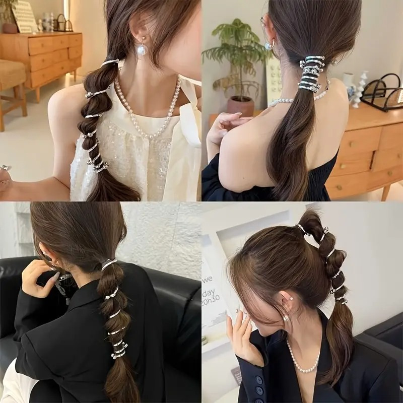 ヘアアクセサリー コイルポニー ポニーフック 巻く コイル アップ おしゃれ ポニーフック ヘアアクセ まとめ髪 リボン スパイラルヘア 玉ねぎヘア サテンリボン トレンド エレガント ヘアフック 大人っぽい プレゼント アクセント