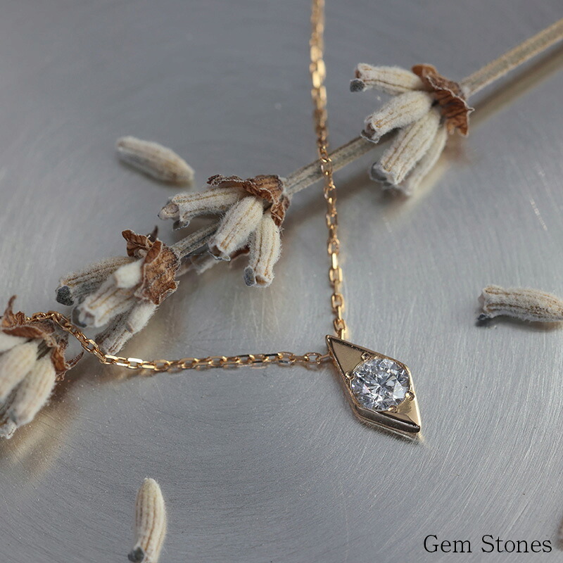 18金 ダイヤモンド 0.15ct 菱形 ネックレス ゴールド ペンダント シンプル スクエア ダイヤ プチ 一粒 普段使い 自分ご褒美 お守り ジュエリー 18k K18 記念日 誕生日 yg