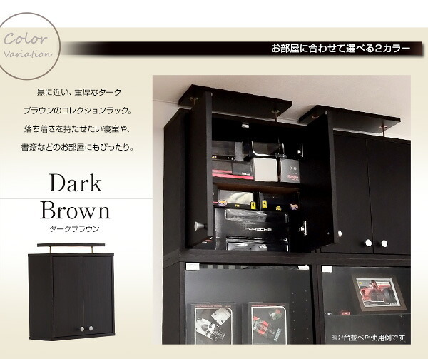 収納家具 ラック コレクション 浅型ハイタイプ専用上置き Luke ルーク 2色対応 収納棚 上置き すき間収納 隠す収納 壁面収納 天井 つっぱり 転倒防止 耐震対策 可動棚 2段 単品 木製 リビング シンプル スリム おしゃれ