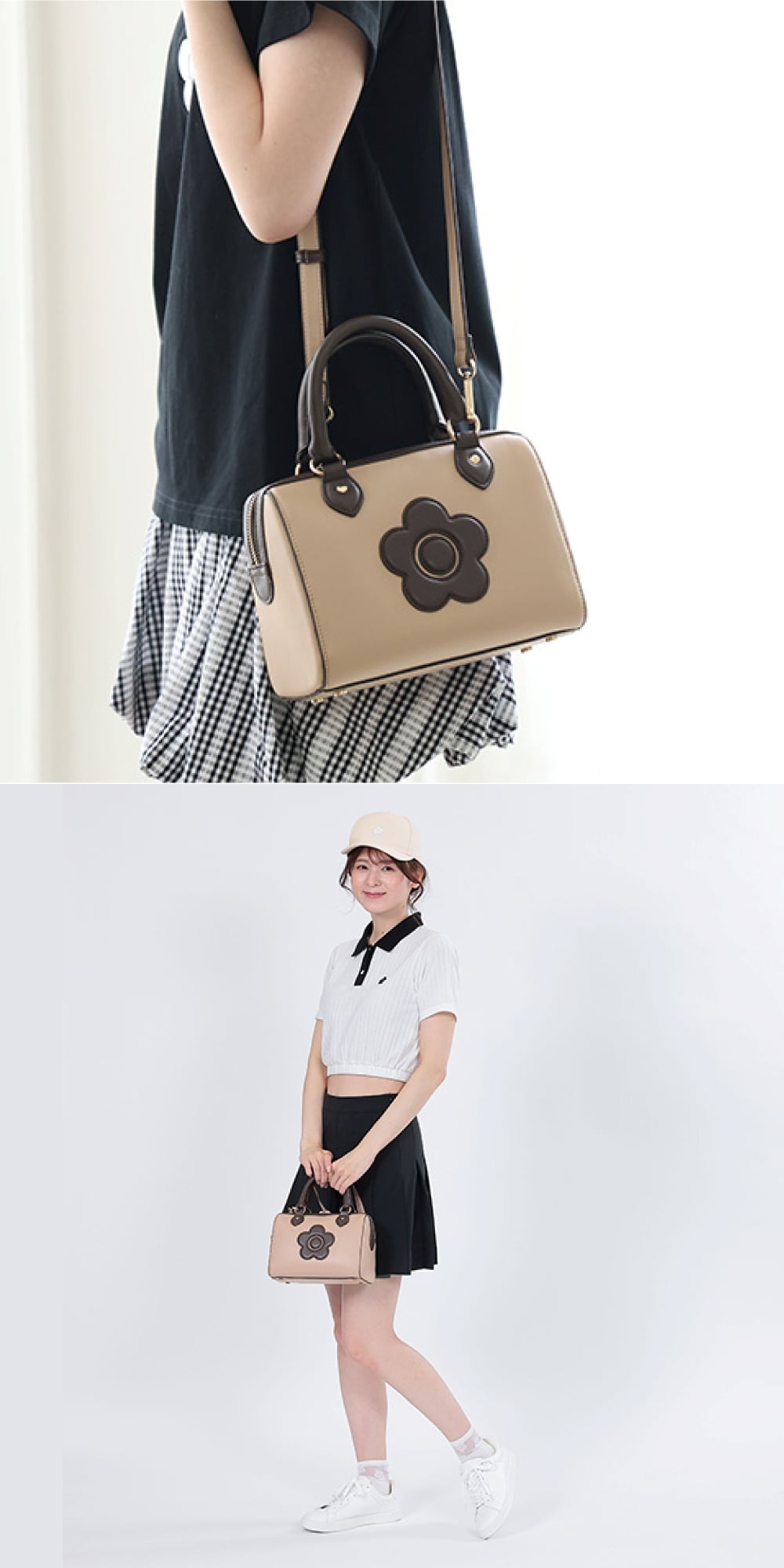 【公式】MARY QUANT マリークヮント デイジークラシカル ミニボストン [ブラック/ブラック×ホワイト/ベージュ] バッグ 