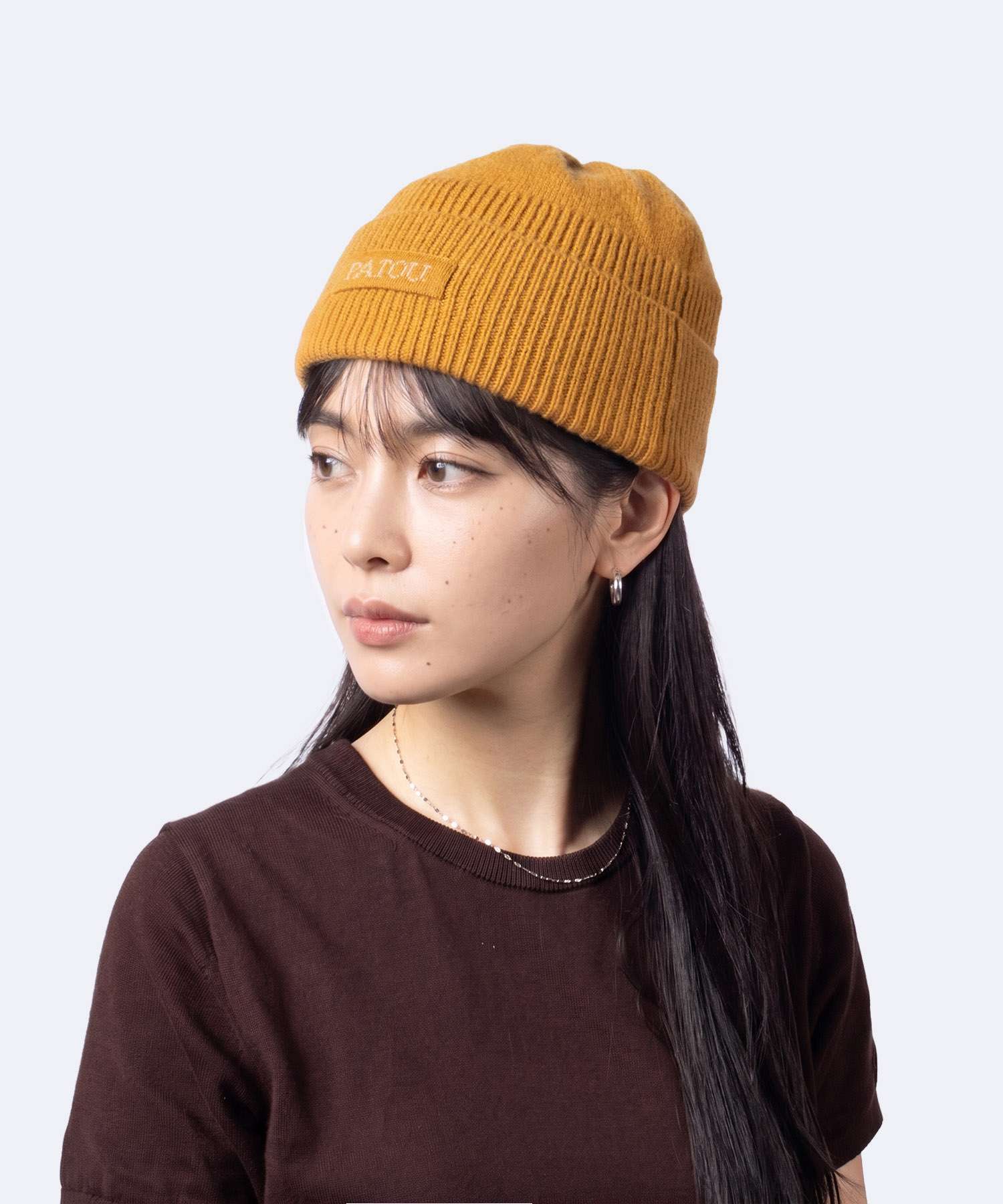 パトゥ PATOU WOOL CASHMERE BEANIE ウール カシミア ビーニー AC0788041 ニット帽 ロゴ レディース 帽子