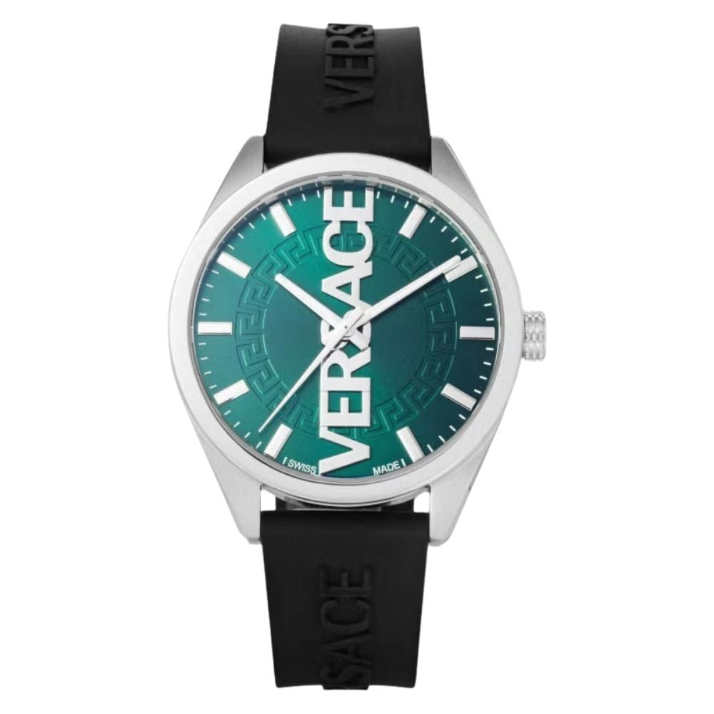 ヴェルサーチェ 腕時計 メンズ グリーン シルバー ブラック 42mm VERSACE V-VERTICAL シリコンベルト スイス製 メンズ腕時計 軽量 ブランド おしゃれ プレゼント ギフト 卒業 入学 お祝い