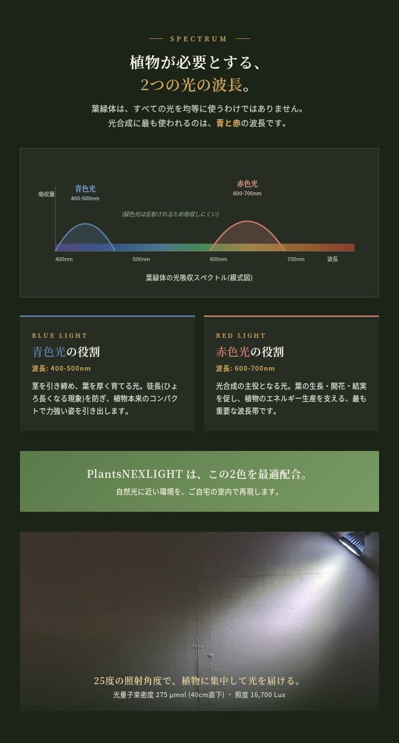 PlantsNEXLIGHT 植物育成ライト NL-PAR30 LED 観葉植物 多肉植物 塊根植物 室内 E26 1年保証 PSE アガベ コーデックス パキポディウム グラキリス モンステラ ガジュマル サボテン エアプランツ インテリア おしゃれ