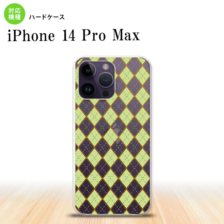 iPhone14 ProMax iPhone14 Pro Max スマホケース 背面ケース ハードケース アーガイル クリア 緑 2022年 9月発売 nk-i14pm-1408