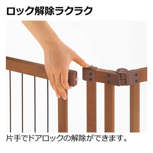リッチェル ペット用 木製おくだけドア付ゲート L ブラウン 犬用 間仕切り 柵 置くだけ ペットゲート 小型犬 中型犬 ドア付き 幅調節 折りたたみ ペット用品
