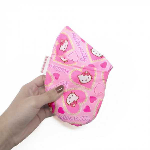 サンリオ ハローキティ ネックピロー ミニ ピンク ラメハート柄 空気式 携帯枕 トラベルピロー キッズ 子供用 旅行用品 飛行機 新幹線 車内 快適グッズ サンリオ正規ライセンス品