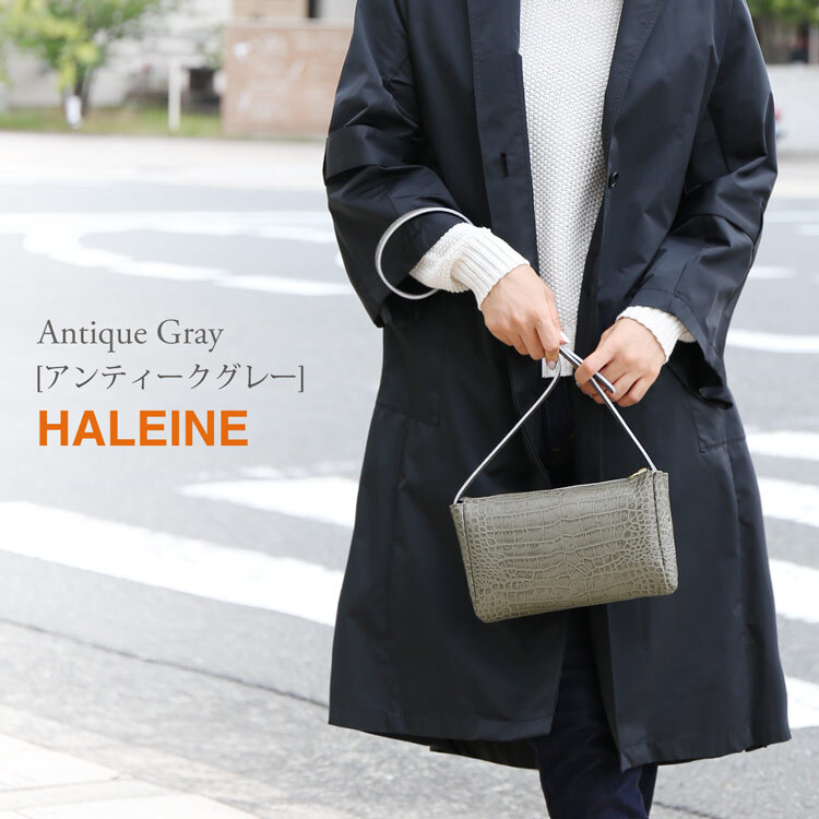 HALEINE 牛革 ミニ ショルダーバッグ レディース 日本製 クロコダイル 型押し ブランド ハンドバッグ ポシェット ミニバッグ インナーバッグ バッグインバッグ 小さめ バッグ 大人 卒業式 入学式 母 ギフト プレゼント 4FB (07000360r)