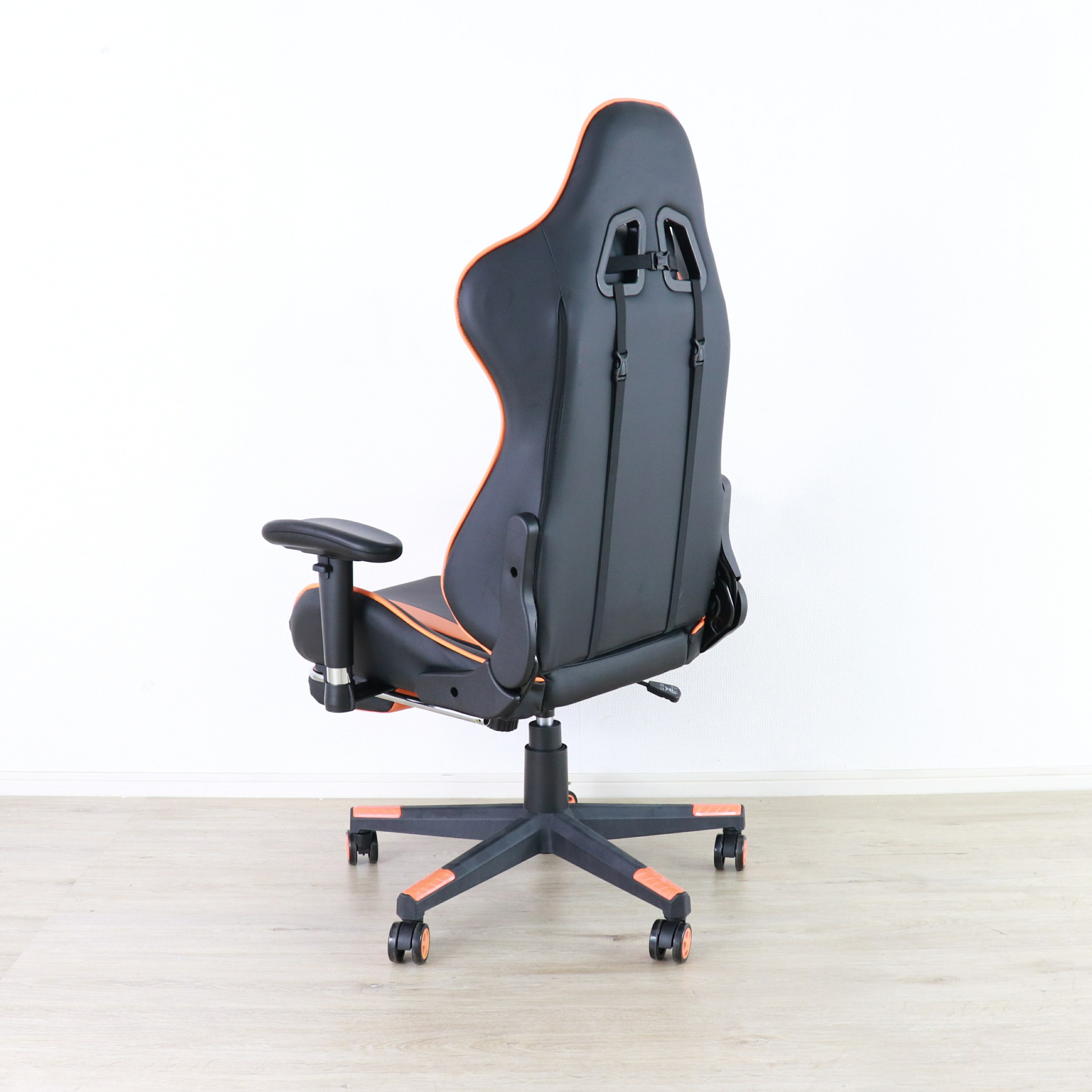 ゲーミングチェア 高さ調節 フットレスト付き グレー・ホワイト・オレンジ W70xD65xH123-133cm座面高44-54cm デスクチェア オフィスチェア パソコンチェア フットレスト グレイ ホワイト オレンジ おしゃれ 新生活